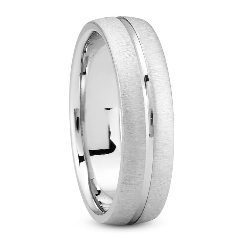 Mens 14KT White Gold Platinum Traditional Wedding Band M174