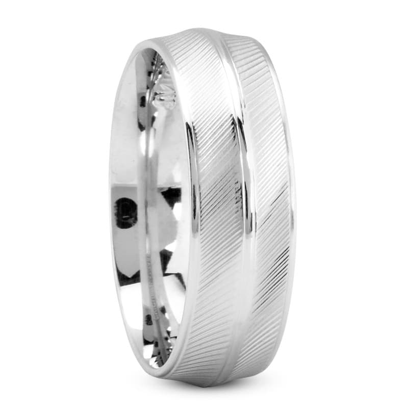 Mens 14KT White Gold Platinum Traditional Wedding Band M264