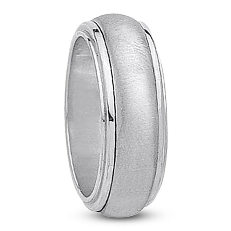 Mens 14KT White Gold Platinum Traditional Wedding Band M191