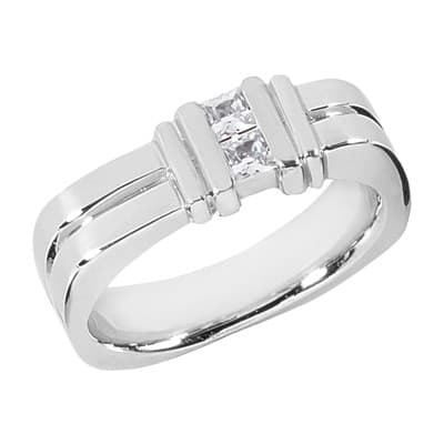 Mens 14KT White Gold Platinum Wedding Band MR1048