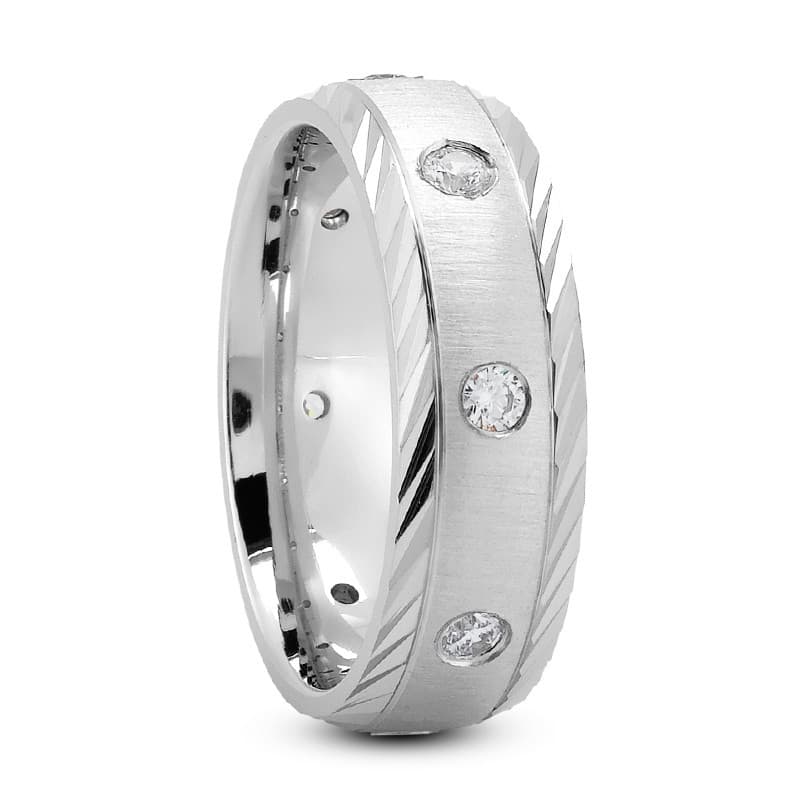 Ladies 14KT White Gold Platinum Traditional Wedding Band DBM1014-5-RD