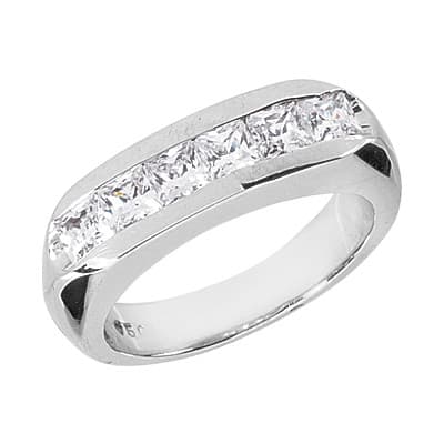 Mens 14KT White Gold Platinum Wedding Band MR1266
