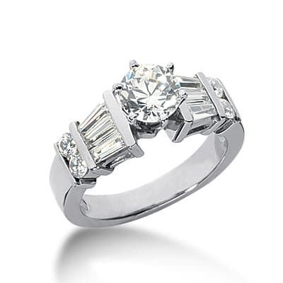 Ladies 14KT White Gold Platinum Fancy Engagement Ring ENR2280