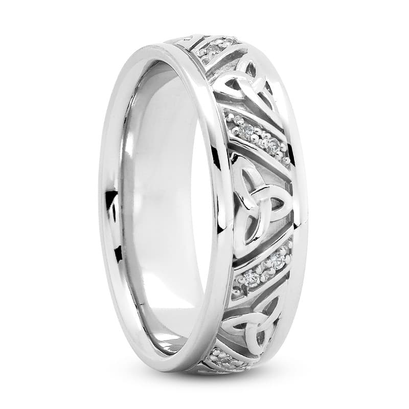 Ladies 14KT White Gold Platinum Traditional Wedding Band DB1244