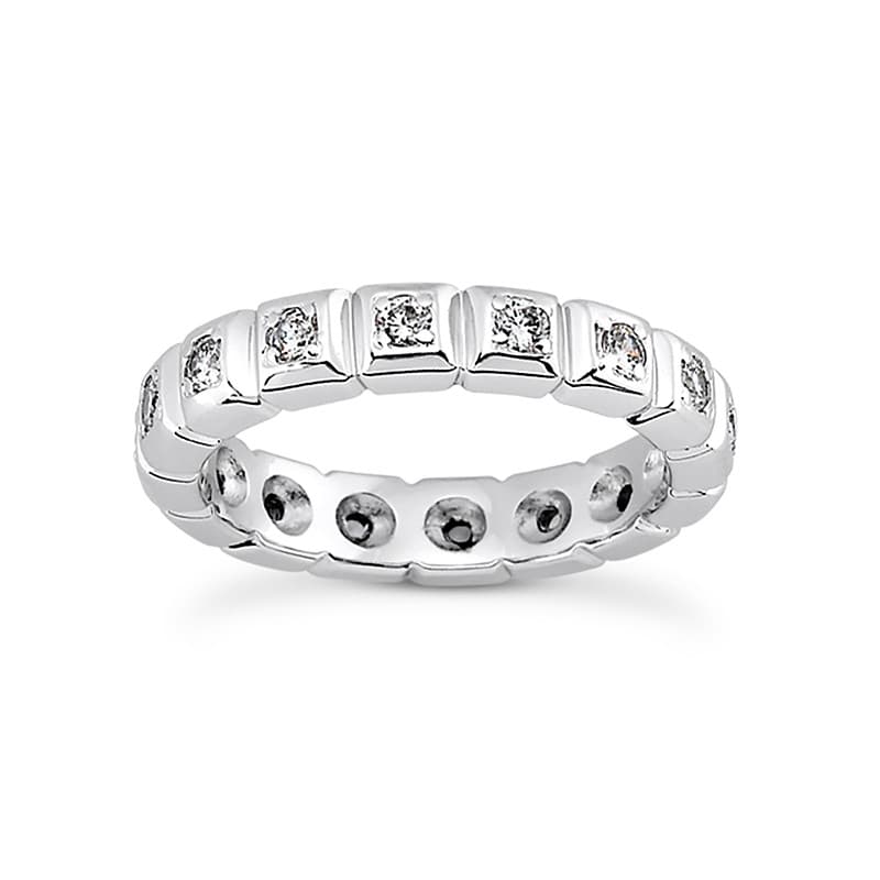 Ladies 14KT White Gold Platinum Eternity Wedding Band EWB347-4