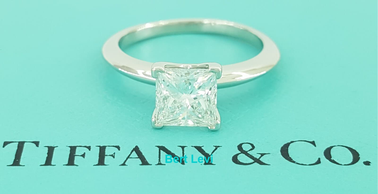Tiffany & Co Princess Diamond Solitaire Engagement Ring 1.08 ct Plat Rtl $15.8K