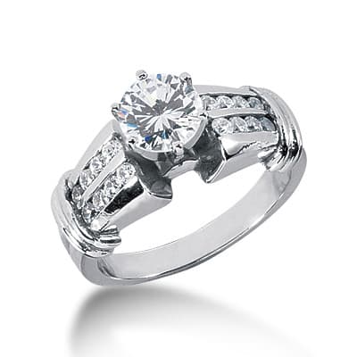 Ladies 14KT White Gold Platinum Fancy Engagement Ring ENR2190