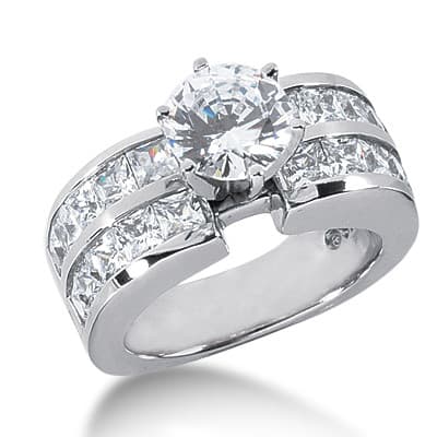 Ladies 14KT White Gold Platinum Fancy Engagement Ring ENR1994
