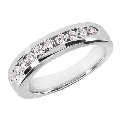 Mens 14KT White Gold Platinum Wedding Band MR1174