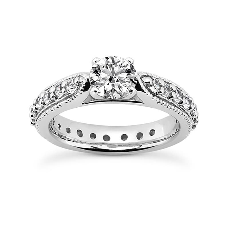 Ladies 14KT White Gold Platinum Fancy Engagement Set ENS850-A-sz5