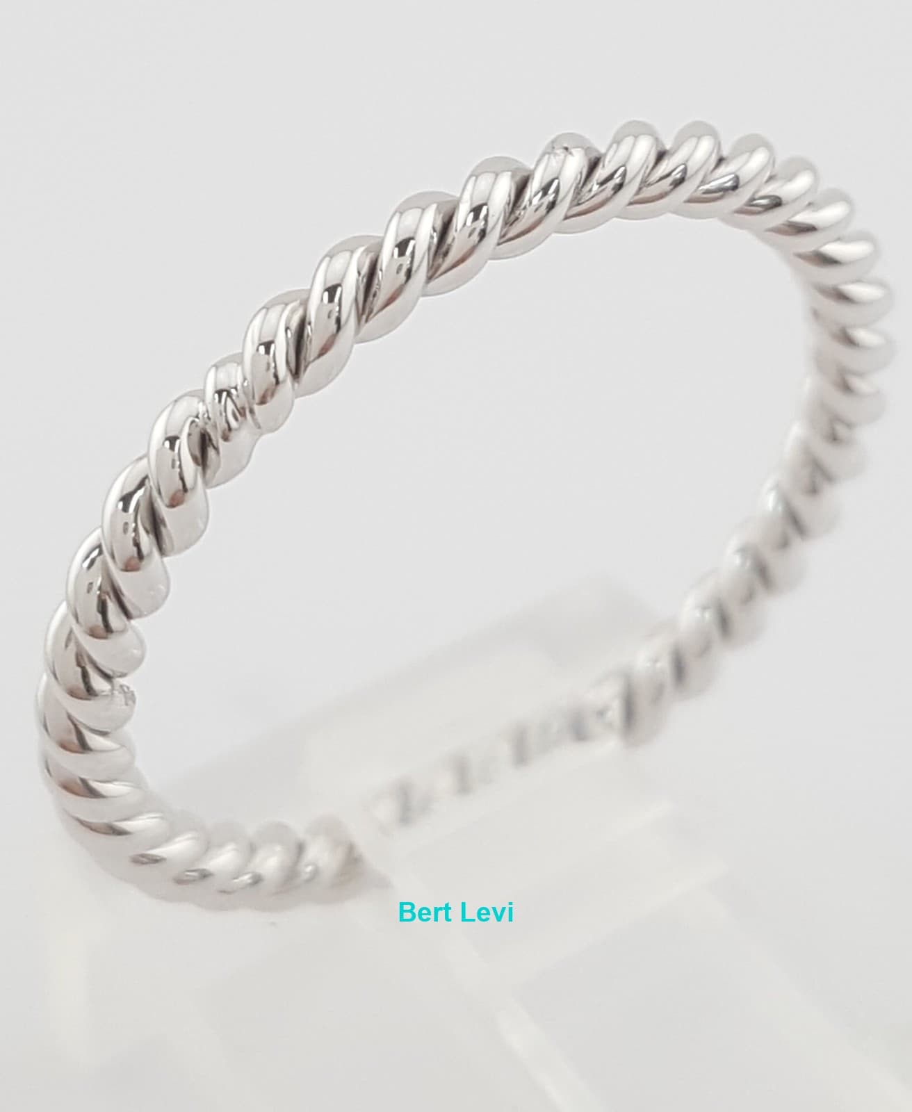 Danhov Eleganza ZB100 Braided Wedding Band Ring 18k White Gold 2 mm Rt $2,000
