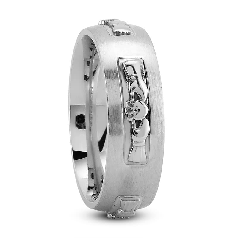 Ladies 14KT White Gold Platinum Traditional Wedding Band HM286