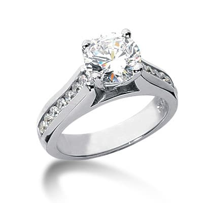 Ladies 14KT White Gold Platinum Fancy Engagement Ring ENR6687