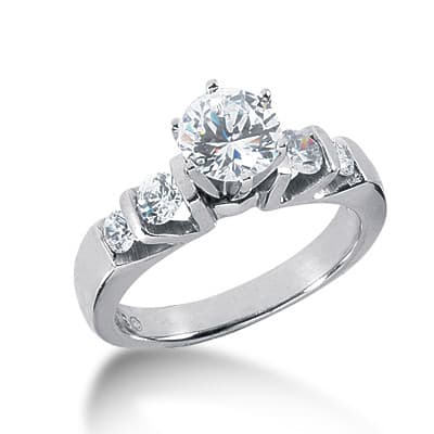 Ladies 14KT White Gold Platinum Fancy Engagement Ring ENR2167