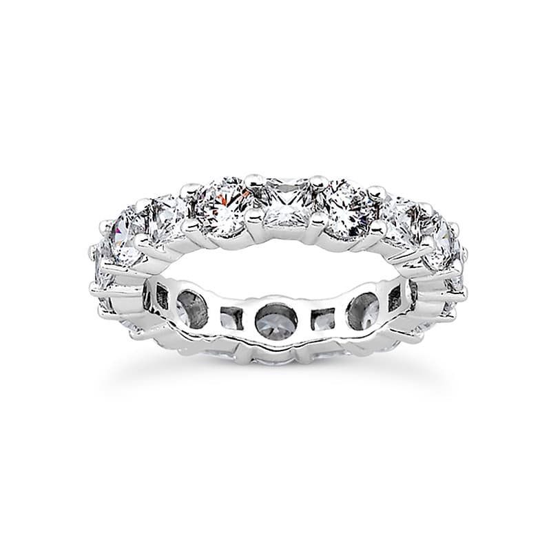 Ladies 14KT White Gold Platinum Eternity Wedding Band EWB408-4