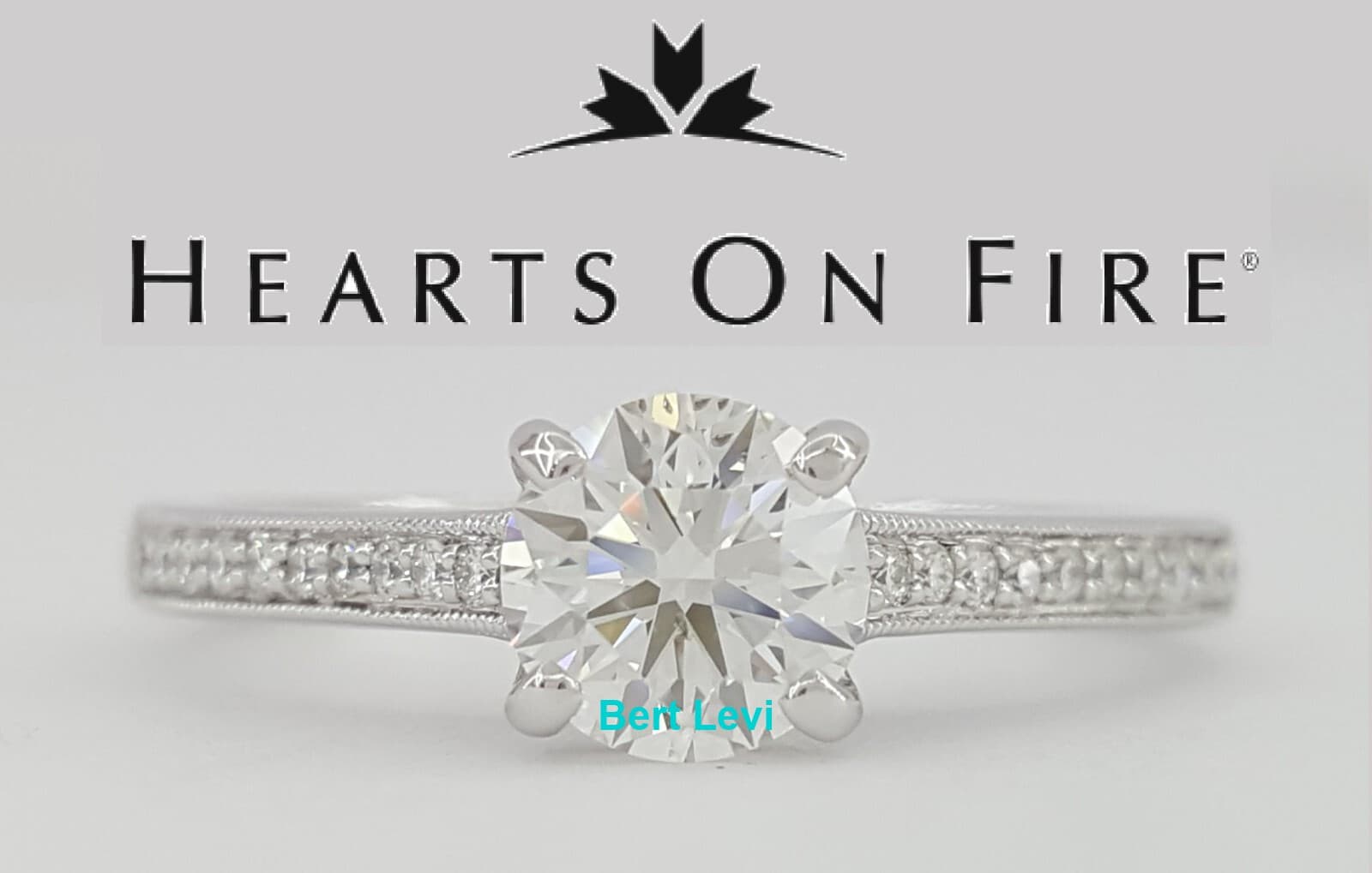 Jeff Cooper Hearts on Fire Round Triple 0 Cut Diamond Engagement Ring 0.88 ct