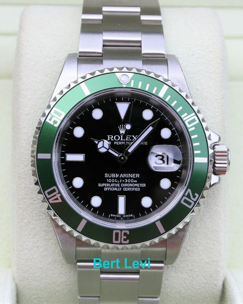 ROLEX SUBMARINER 16610LV 50TH ANNIVERSARY GREEN SUB NOS