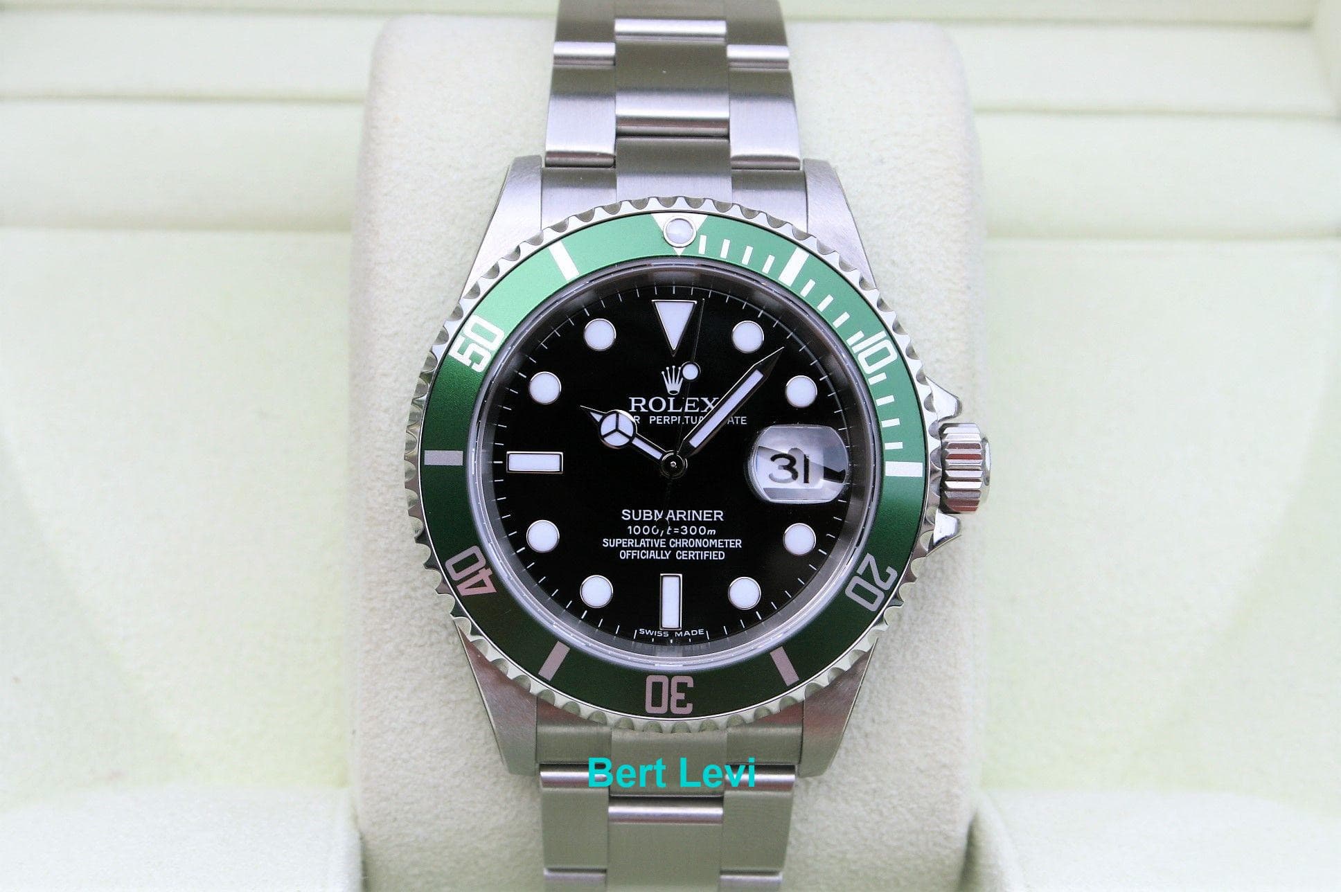 ROLEX SUBMARINER 16610LV 50TH ANNIVERSARY GREEN SUB NOS