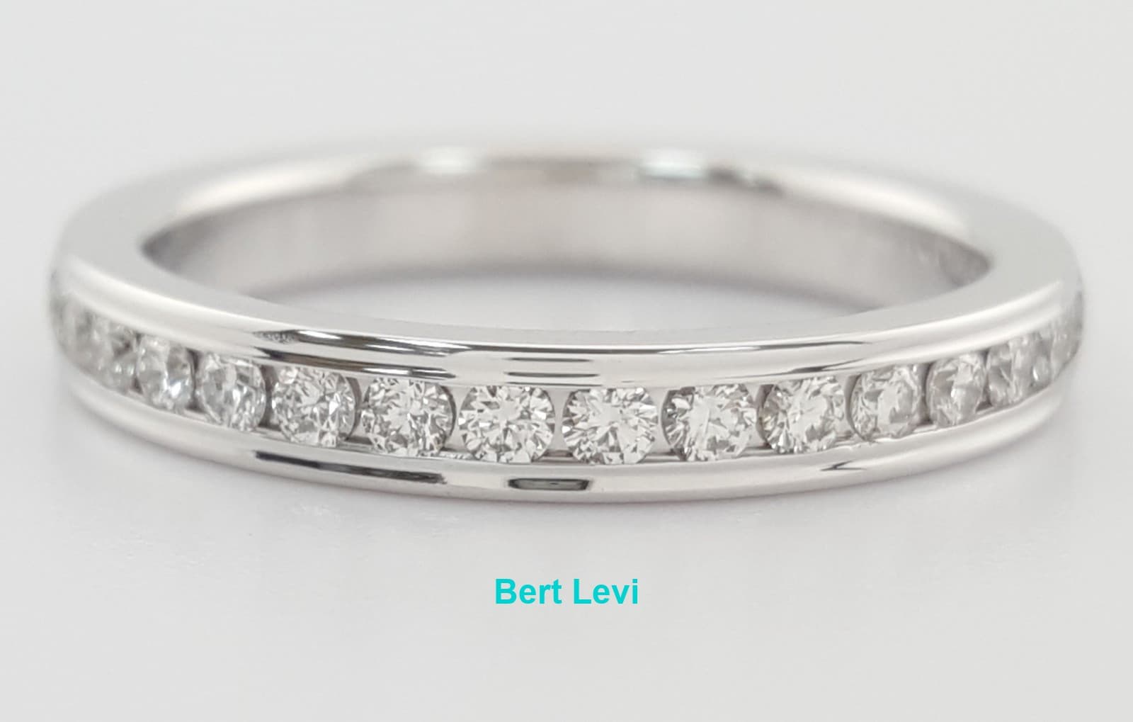 Benchmark Diamond Channel Set Half Circle Wedding Band Ring 0.32ct 3 mm 14k Gold
