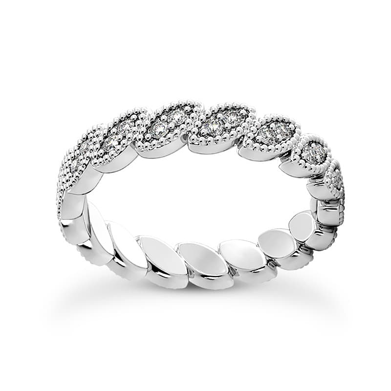 Ladies 14KT White Gold Platinum Eternity Wedding Band EWB531-4