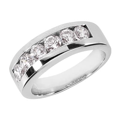 Mens 14KT White Gold Platinum Wedding Band MR1168