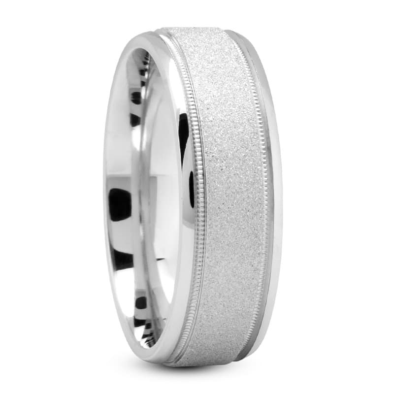 Mens 14KT White Gold Platinum Traditional Wedding Band M102