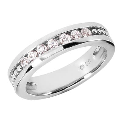 Ladies 14KT White Gold Platinum Wedding Band Set WBS208-G