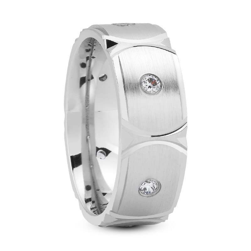 Ladies 14KT White Gold Platinum Traditional Wedding Band DB1145-8-RD