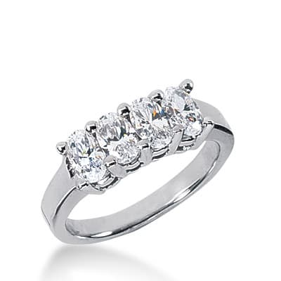 Ladies 14KT White Gold Platinum Diamond Wedding Band WB2098