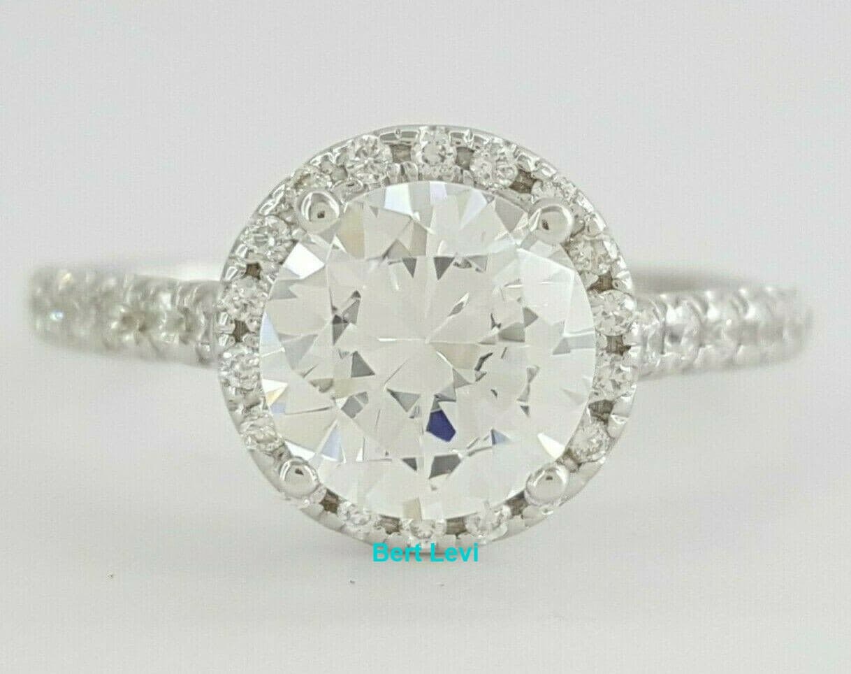 Uneek USM08RD-7RD Halo 14K White Gold Semi-Mount 0.37 ct Engagement Ring