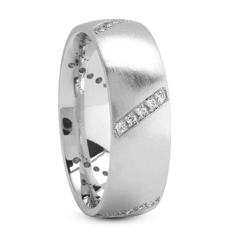 Ladies 14KT White Gold Platinum Traditional Wedding Band DB1155-RD