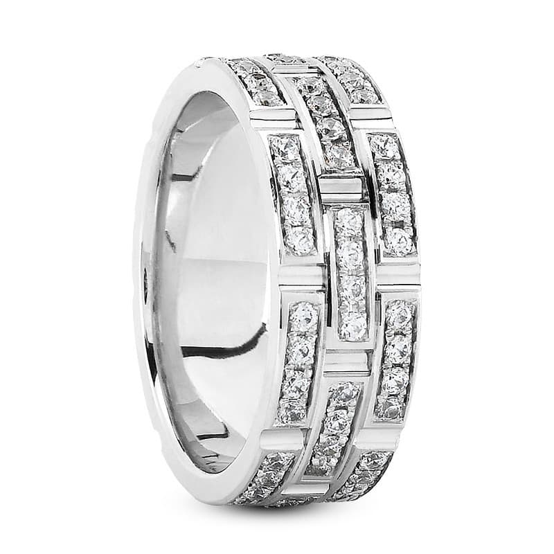 Ladies 14KT White Gold Platinum Traditional Wedding Band DB1340-SZ10