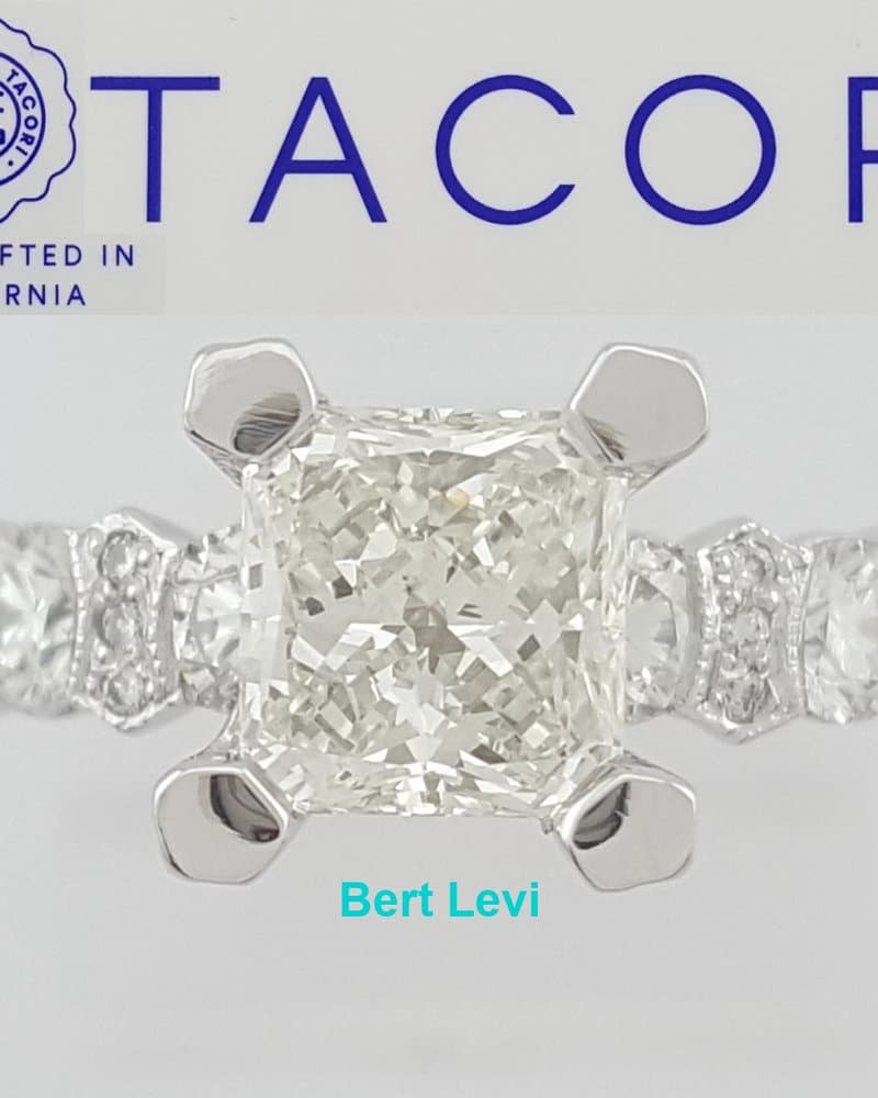 Tacori Radiant Cut Diamond Platinum Engagement Ring 1.78 ct