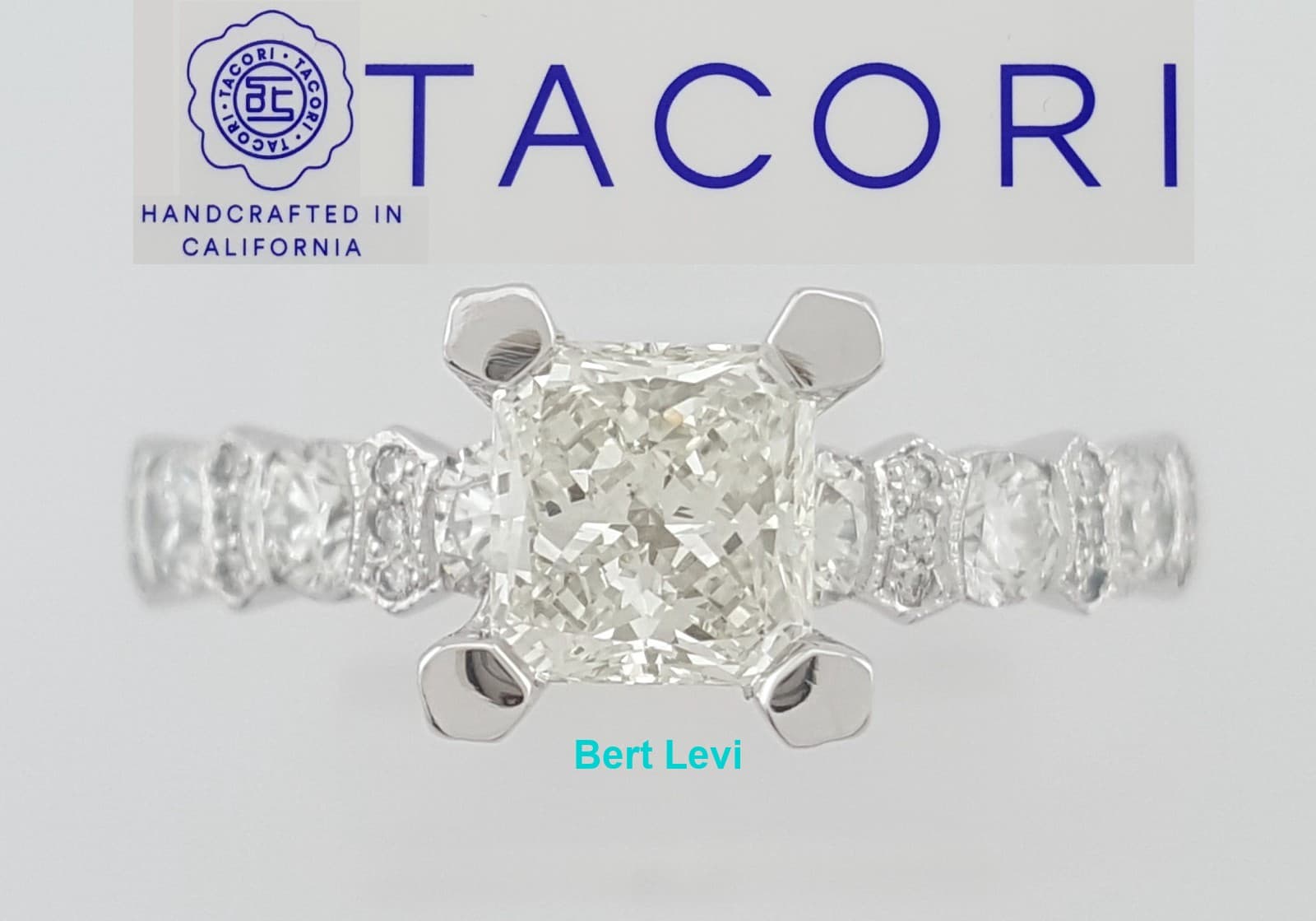 Tacori Radiant Cut Diamond Platinum Engagement Ring 1.78 ct