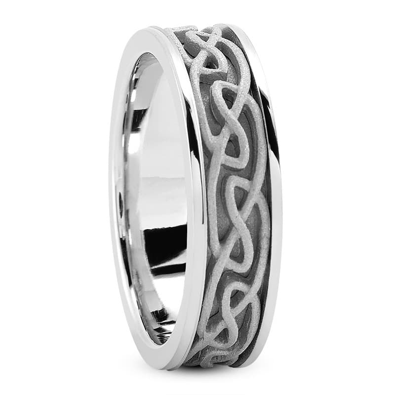 Ladies 14KT White Gold Platinum Traditional Wedding Band HM268