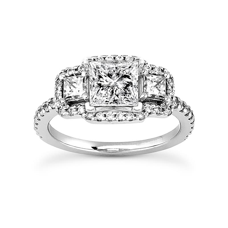 Ladies Princess Diamond Three Stones Engagement Set ENS3193-A