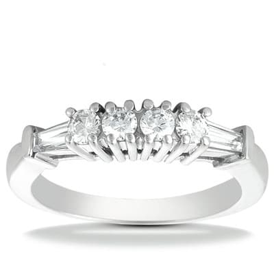 Ladies 14KT White Gold Platinum Diamond Wedding Band WB2252