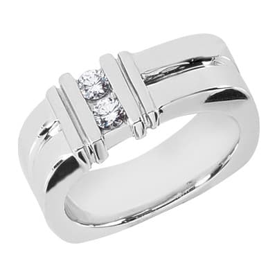 Mens 14KT White Gold Platinum Wedding Band MR1063