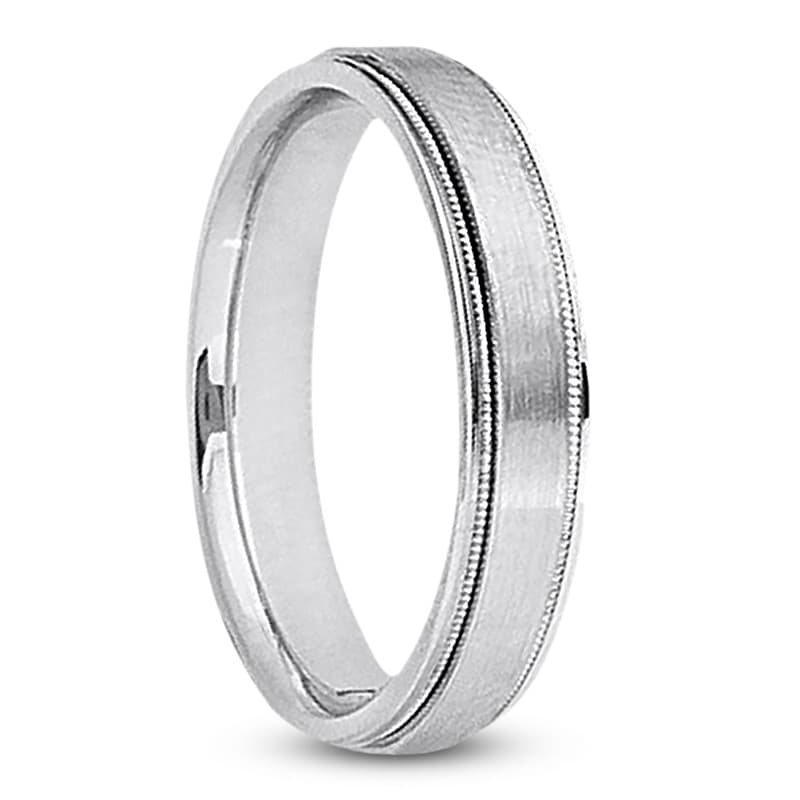 Mens 14KT White Gold Platinum Traditional Wedding Band M246