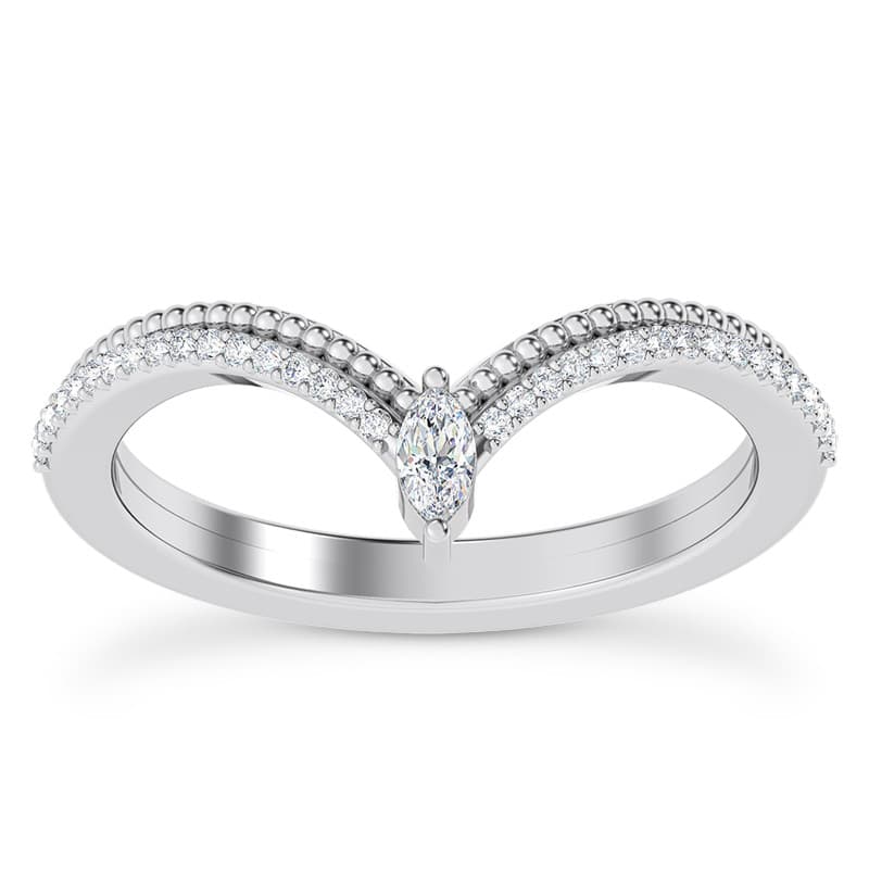 Ladies 14KT White Gold Platinum Diamond Wedding Band WB5487-11