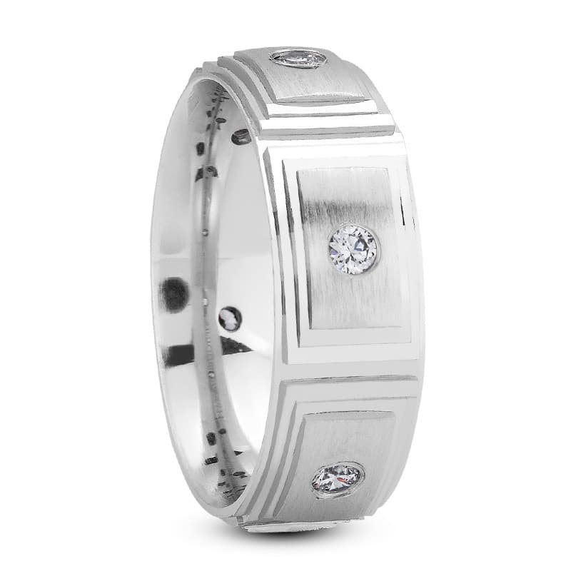 Ladies 14KT White Gold Platinum Traditional Wedding Band DB1091-RD