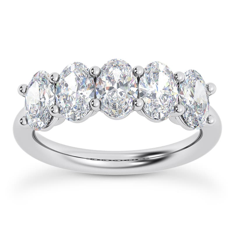 Ladies 14KT White Gold Platinum Diamond Wedding Band WB5457-5