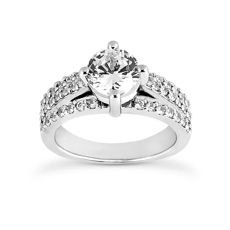 Ladies 14KT White Gold Platinum Fancy Engagement Ring ENR7967