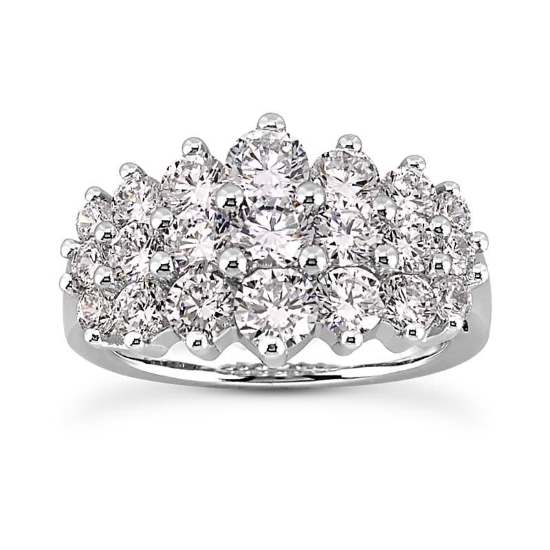 Ladies 14KT White Gold Platinum Round Diamond Wedding Band WB5110