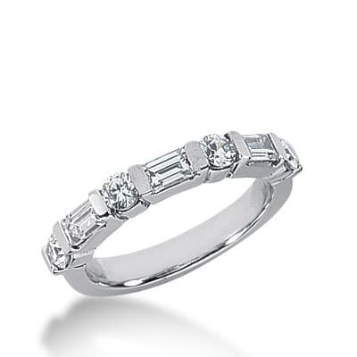 Ladies 14KT White Gold Platinum Diamond Wedding Band WB1667