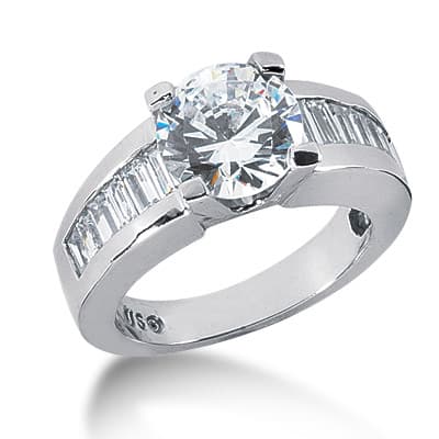Ladies 14KT White Gold Platinum Fancy Engagement Ring ENR1693