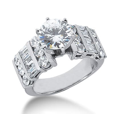Ladies 14KT White Gold Platinum Fancy Engagement Ring ENR2918