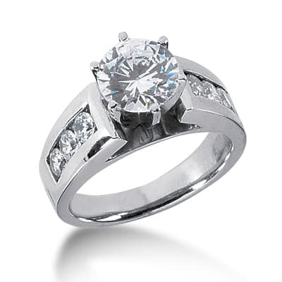 Ladies 14KT White Gold Platinum Fancy Engagement Ring ENR2275