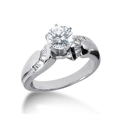 Ladies 14KT White Gold Platinum Fancy Engagement Ring ENR1735