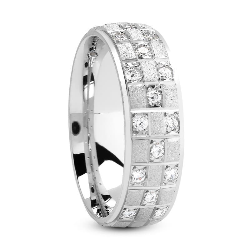 Ladies 14KT White Gold Platinum Traditional Wedding Band DB1257